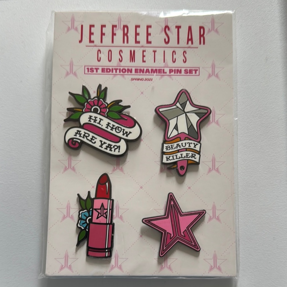 Jeffree Star Cosmetics Enamel Pin Set - Pink and White
